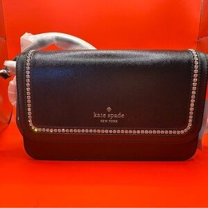 NWT Kate Spade Black Leather Sparkle Bag
